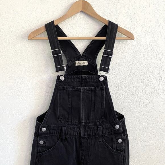 Madewell Straight-Leg Overalls Denim Black Lunar Wash Size Small Carpenter - Picture 6 of 14